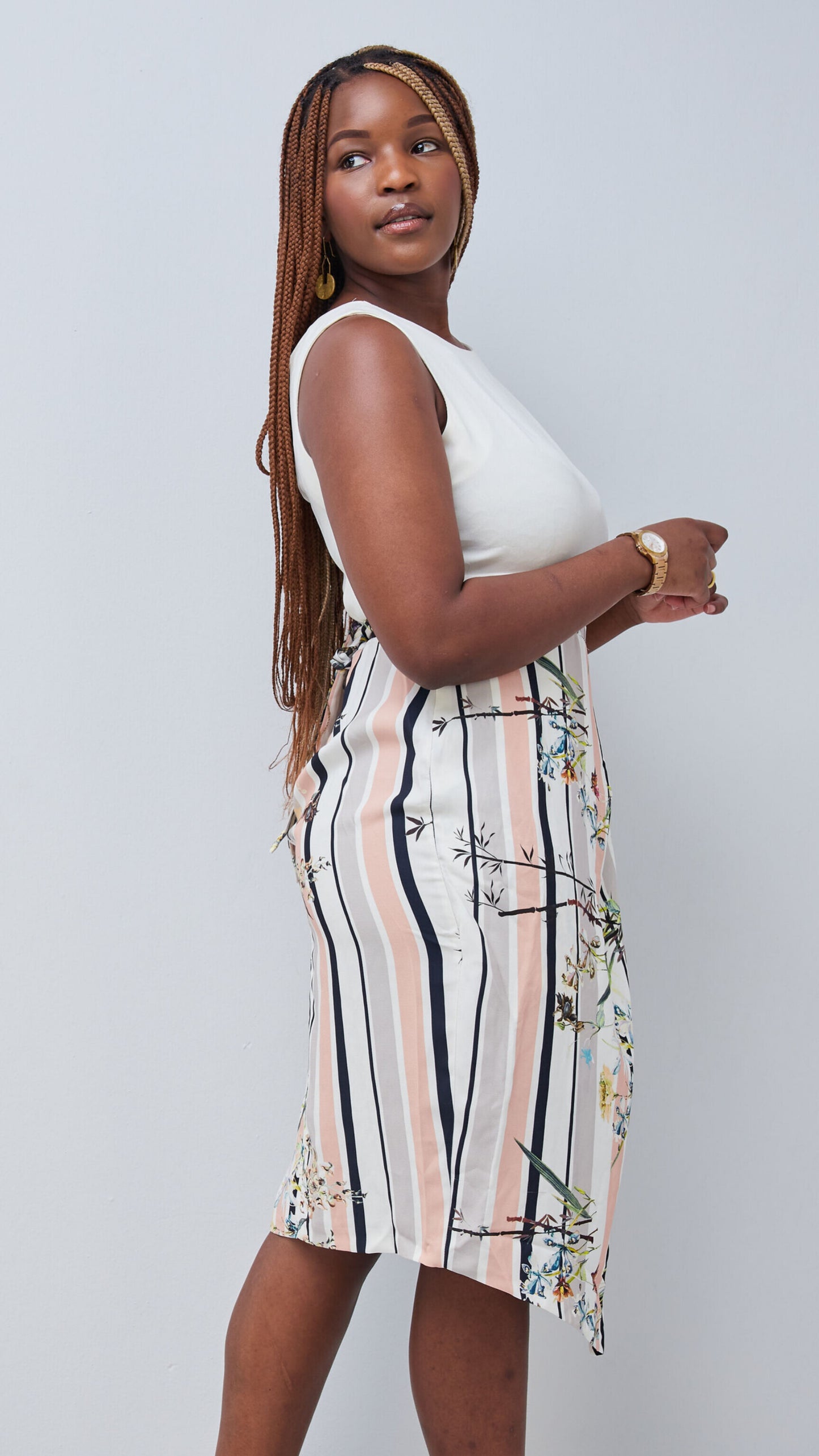 The Fashion Frenzy Floral Wrap Dress - Cream