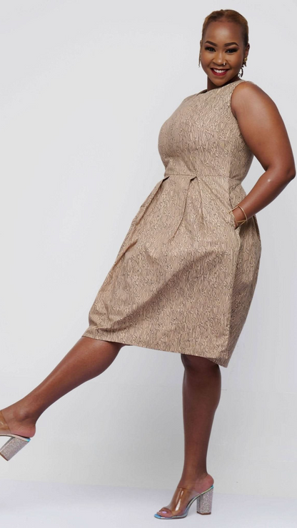The Fashion Frenzy Skater - Khaki Print