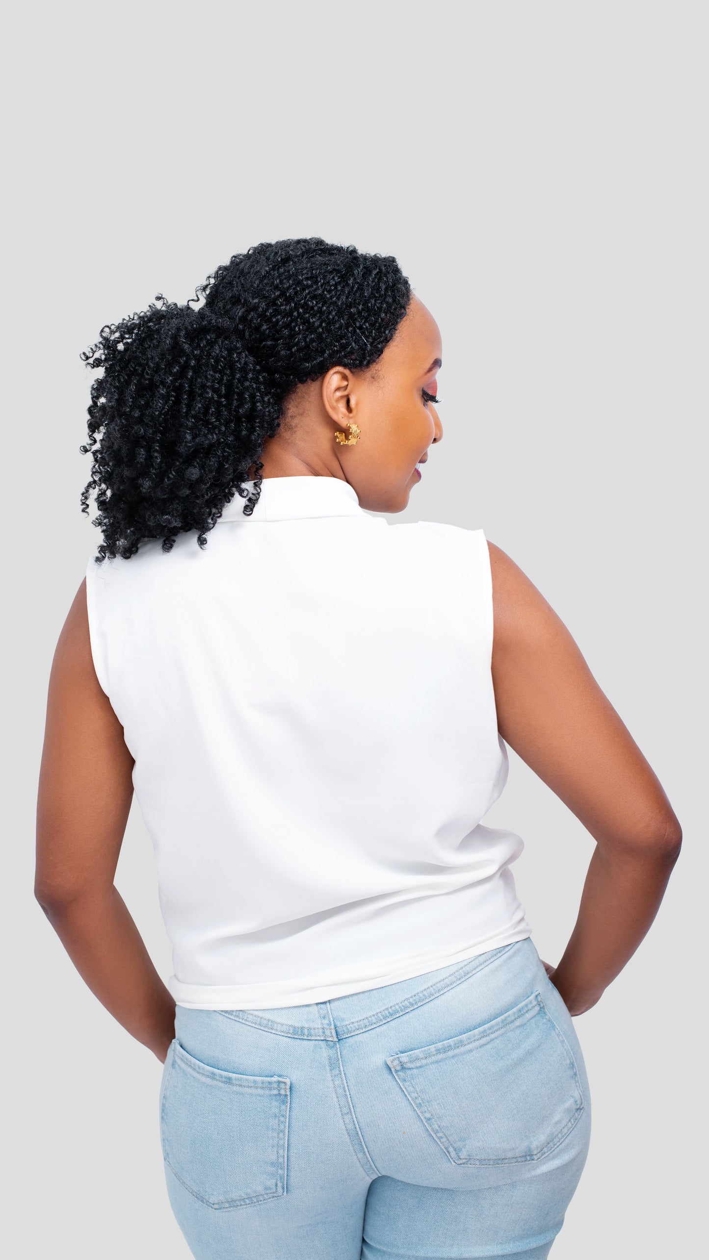 The Fashion Frenzy V-Neck Blouse Top - White