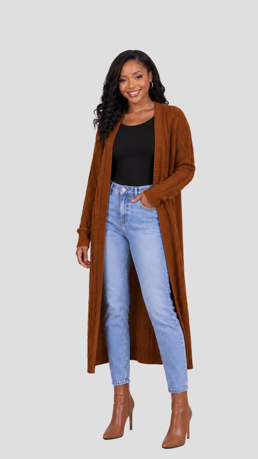 The Fashion Frenzy Maxi Waterfall - Brown