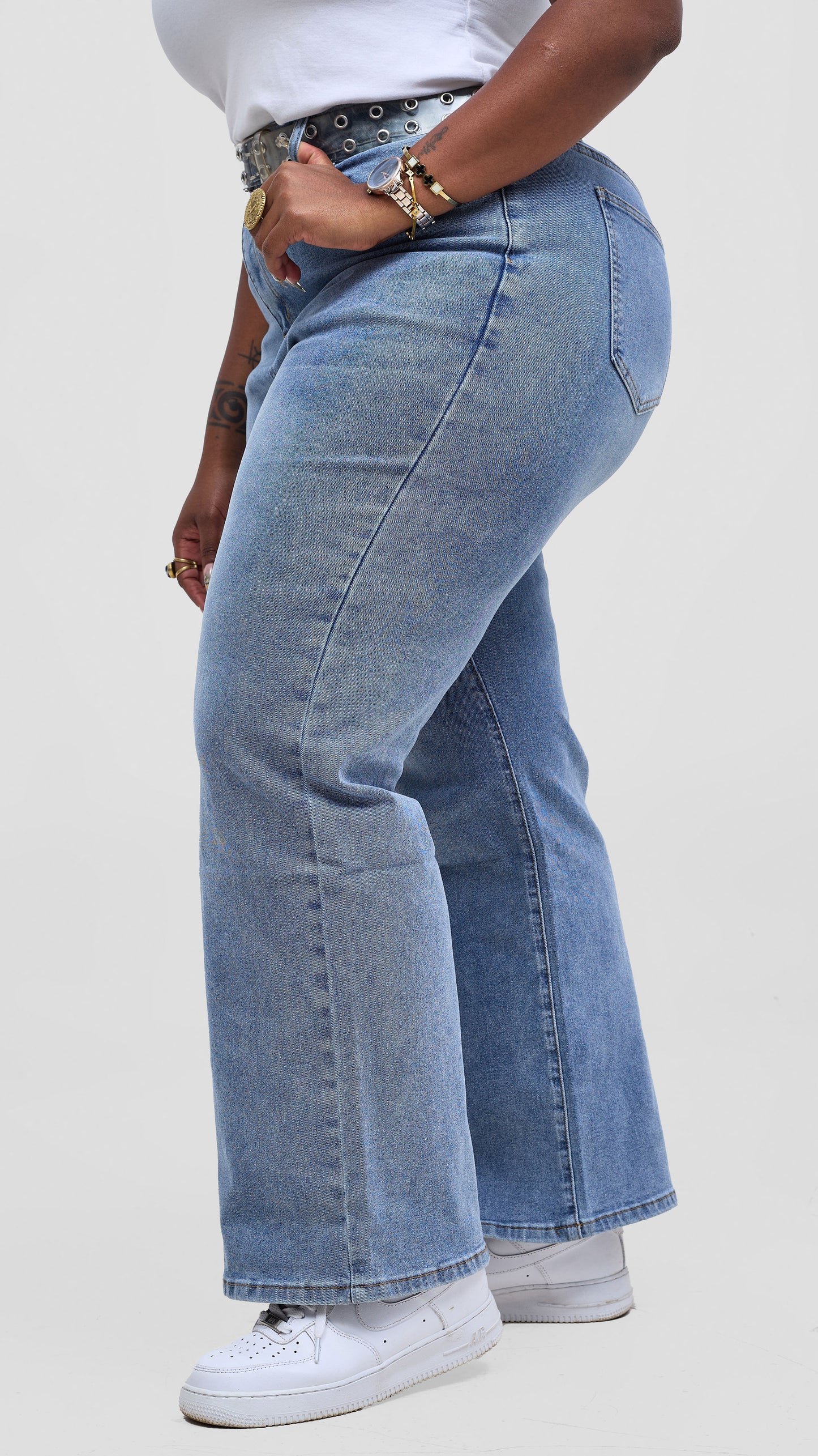 The Fashion Frenzy High-Rise Straight Leg Denim Jeans – Faded Blue