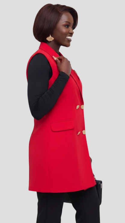 The Fashion Frenzy  Elise Sleeveless Tailored Blazer