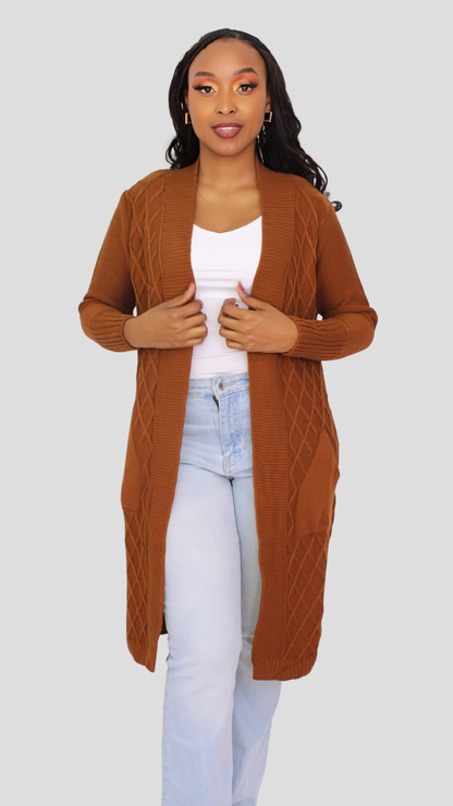 The Fashion Frenzy Waterfall Cardigan - Brown