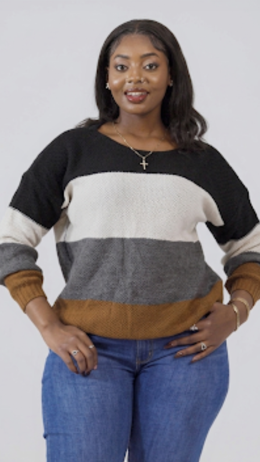 The Fashion Frenzy Round Neck Pullover - Brown