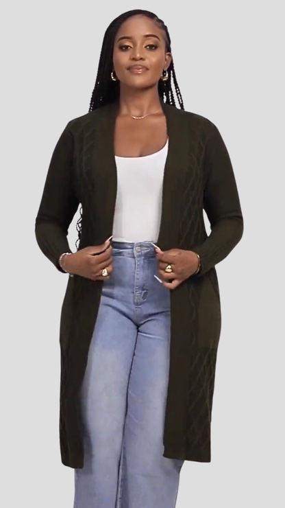 The Fashion Frenzy Waterfall Cardigan - Olive Green