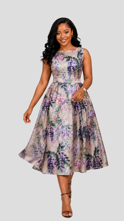 The Fashion Frenzy Floral Midi Dress - Cream