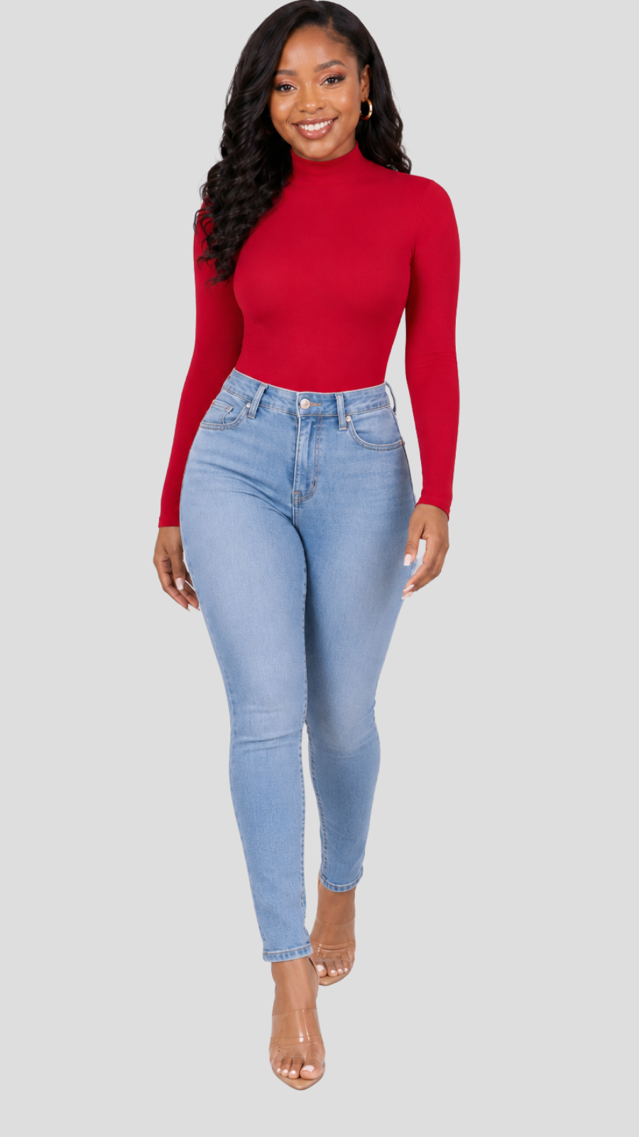 The Fashion Frenzy Square-Neck Bodysuit - Red