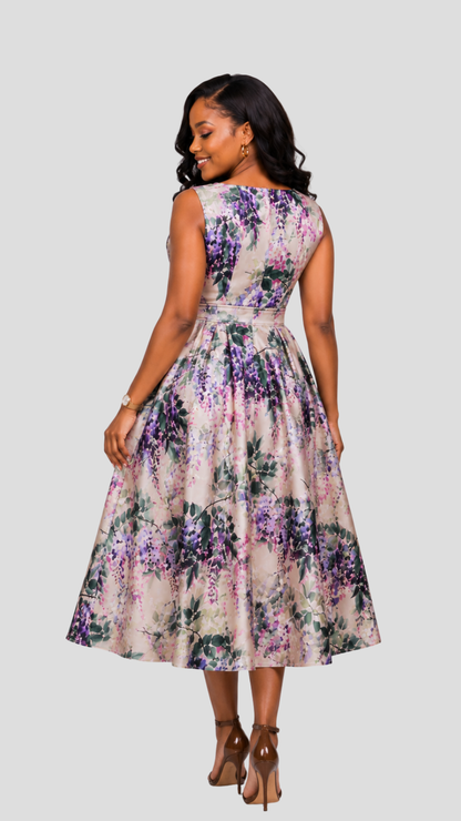 The Fashion Frenzy Floral Midi Dress - Cream