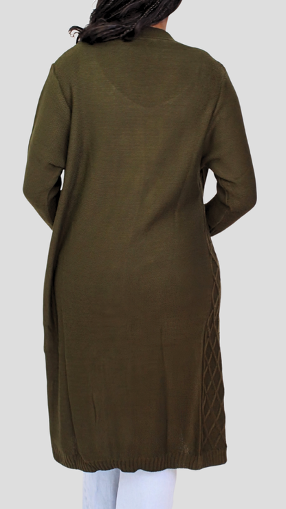 The Fashion Frenzy Waterfall Cardigan - Olive Green