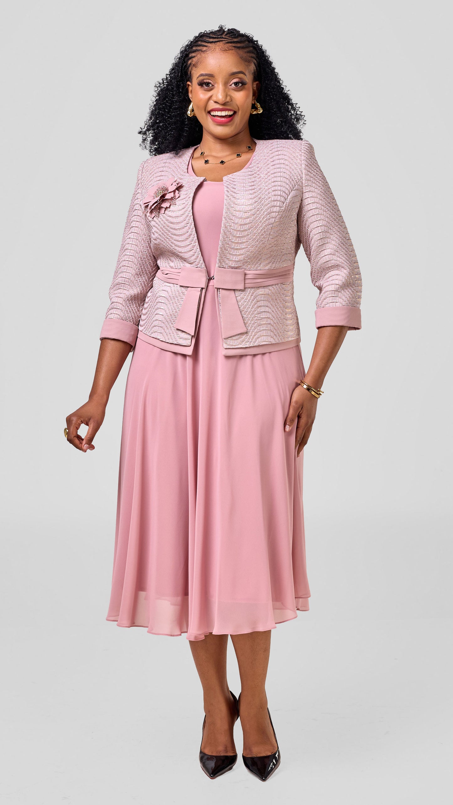 The Rosella Midi Suit Set- Pink