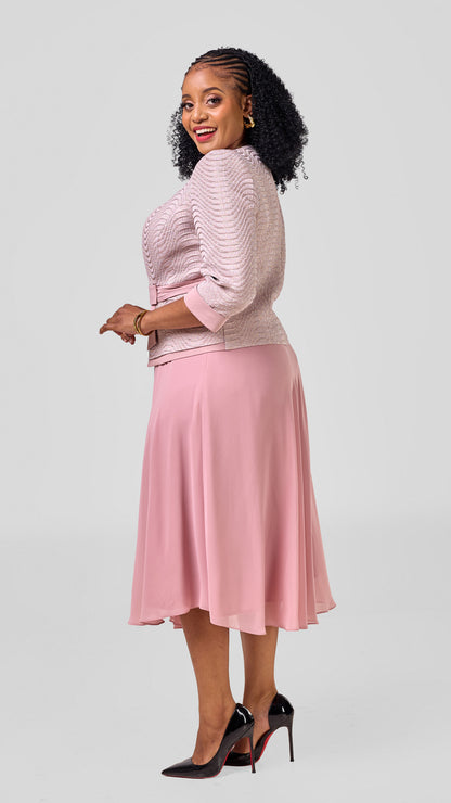 The Rosella Midi Suit Set- Pink