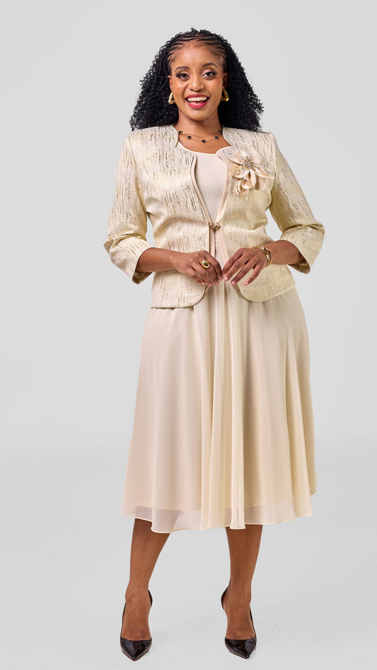 The Sarai Flowing Gold Suit Set-Gold