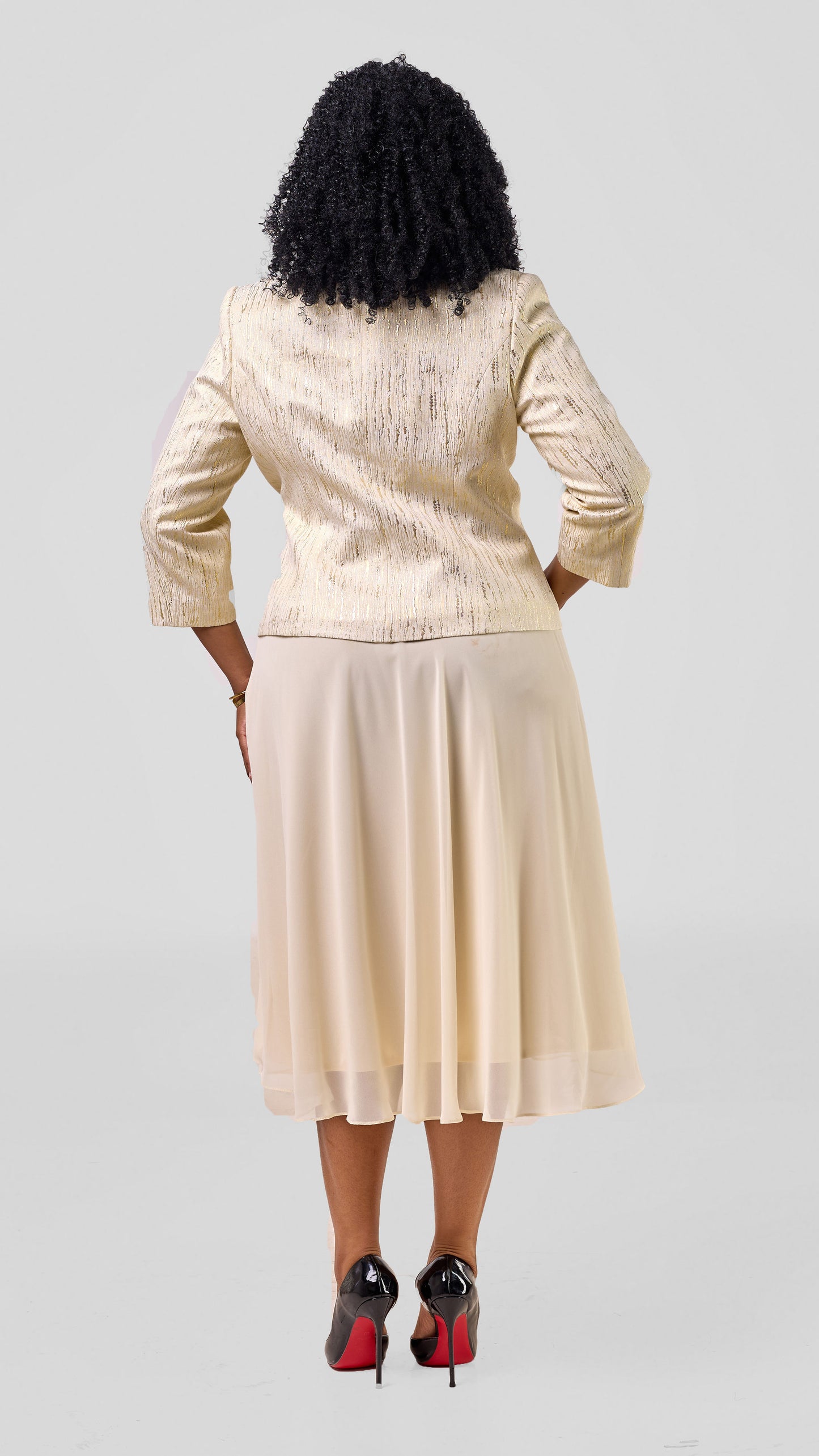 The Sarai Flowing Gold Suit Set-Gold