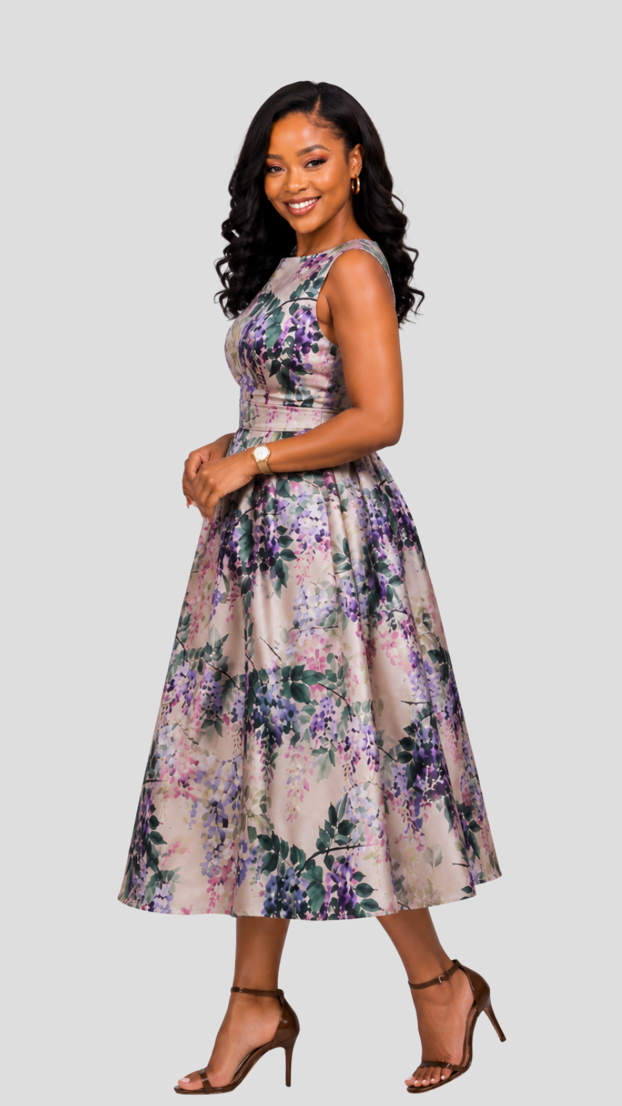The Fashion Frenzy Floral Midi Dress - Cream