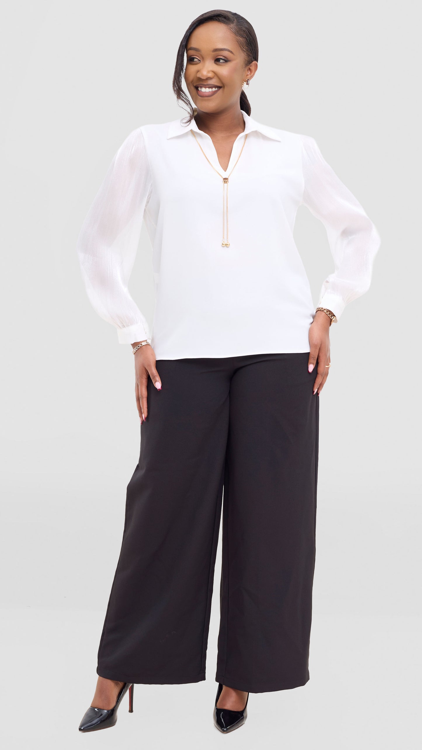 The Fashion Frenzy Necklace Top- White