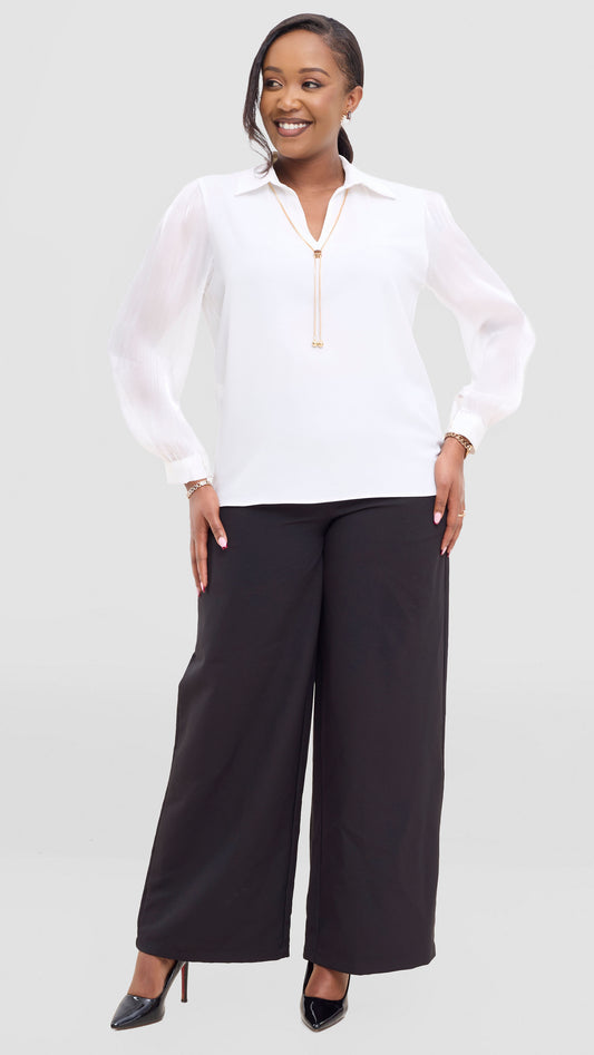 The Fashion Frenzy Necklace Top- White