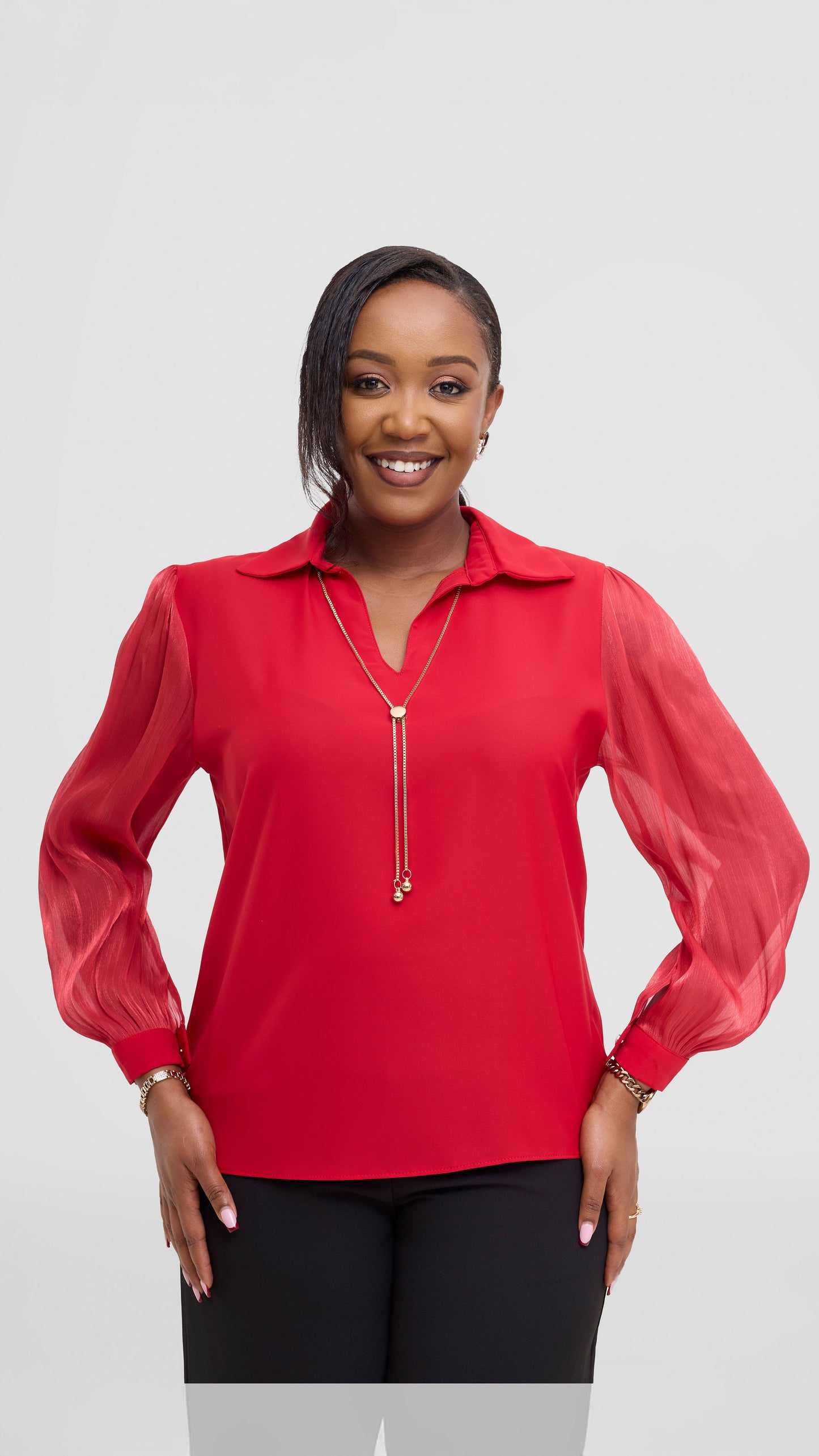 The Fashion Frenzy Necklace Top- Red
