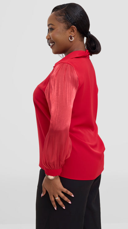 The Fashion Frenzy Necklace Top- Red