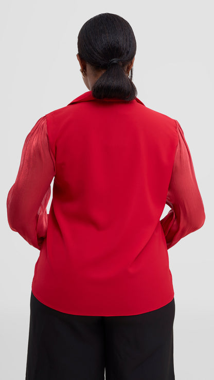 The Fashion Frenzy Necklace Top- Red