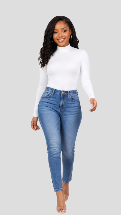 The Fashion Frenzy Square-Neck Bodysuit- White