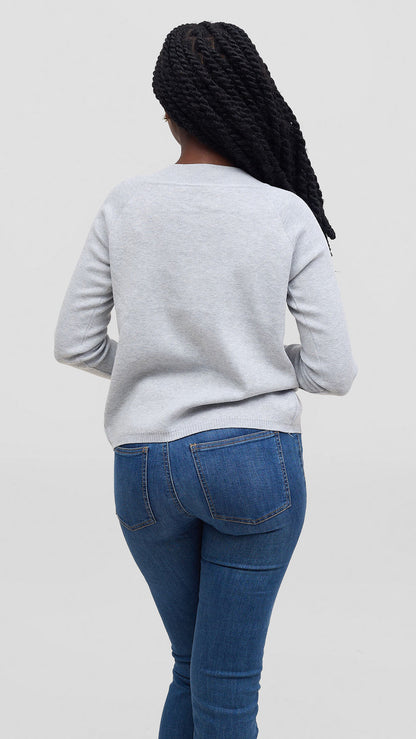 The Fashion Frenzy Mock Button Cardigan - Grey