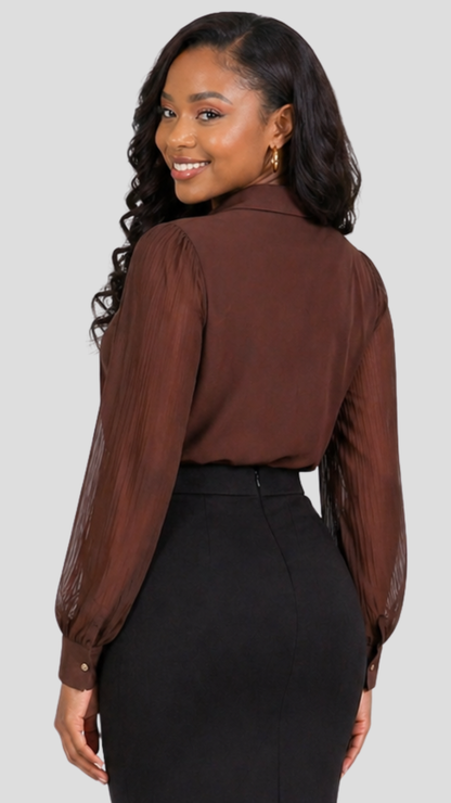 The Fashion Frenzy Necklace Top- Brown