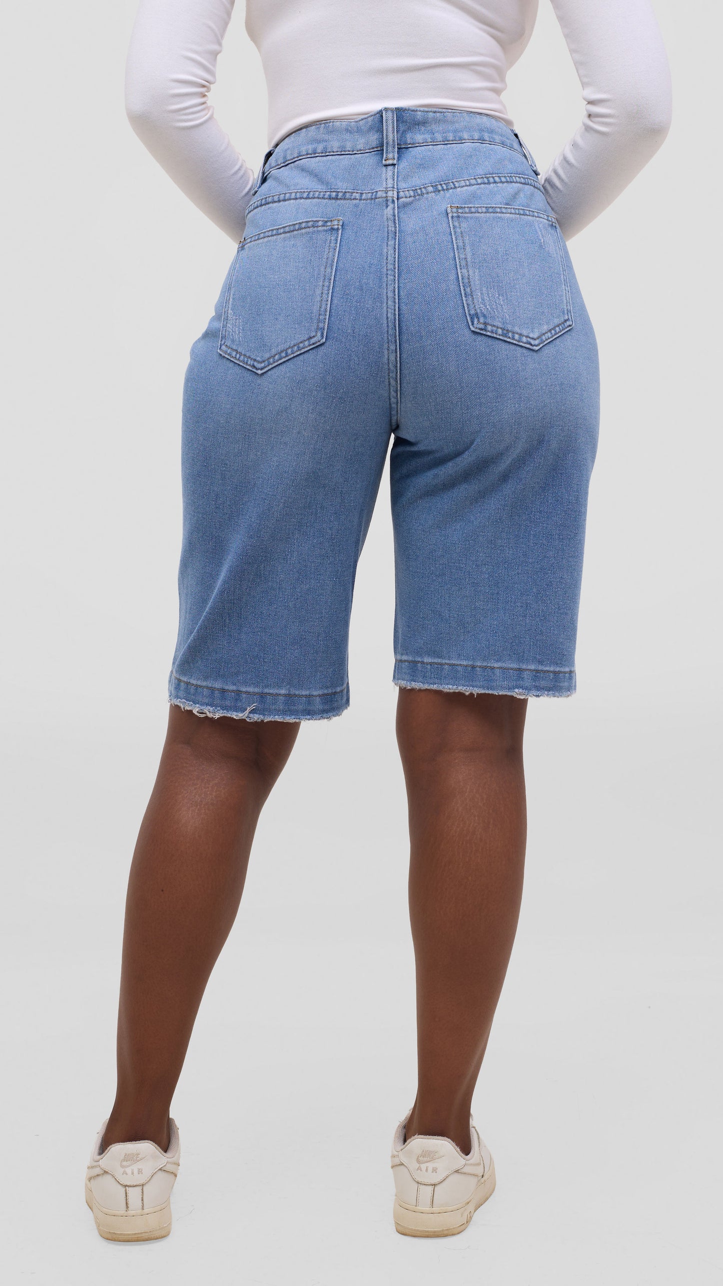The Fashion Frenzy Leila High-Rise Denim Jorts – Blue