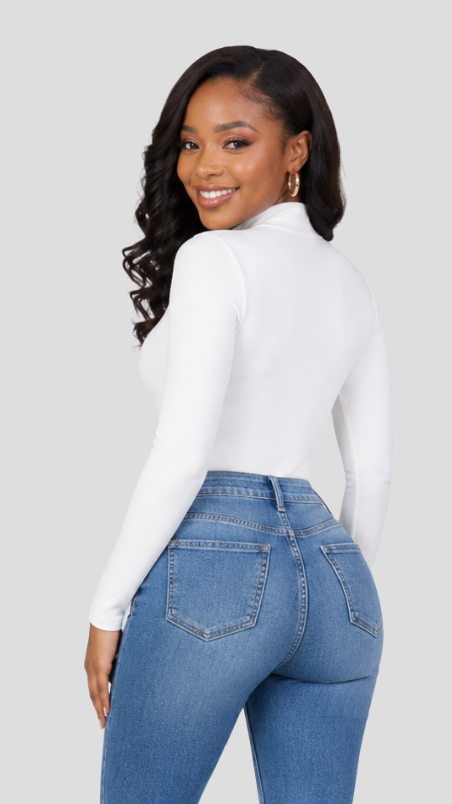 The Fashion Frenzy Square-Neck Bodysuit- White