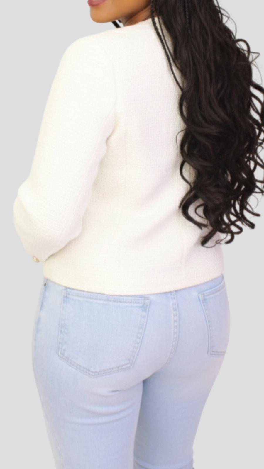 The Fashion Frenzy Élan Buttoned Jacket - White