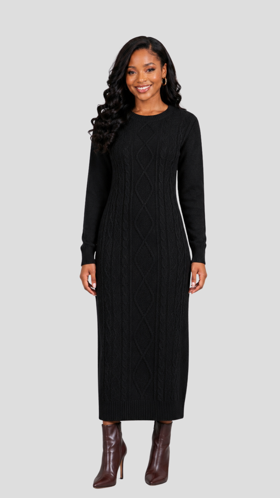 The Fashion Frenzy Acrylic Bodycon Dress – Black