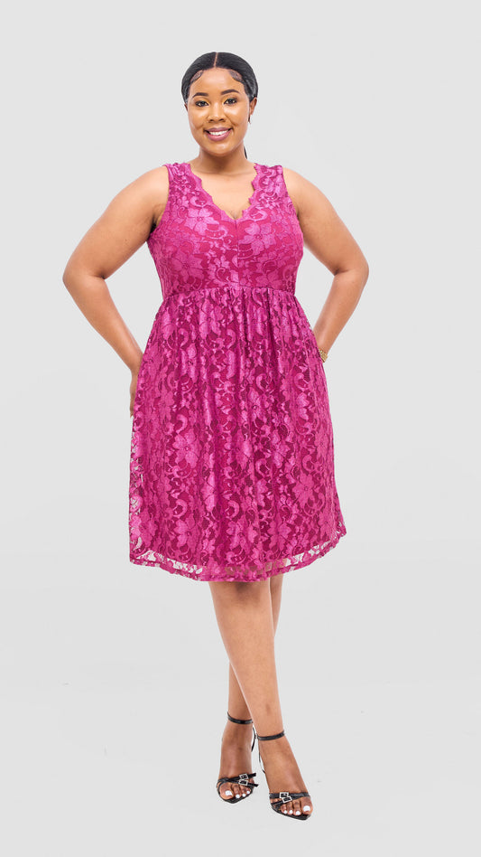 The Fashion Frenzy Radiant Bloom Dress - Maroon