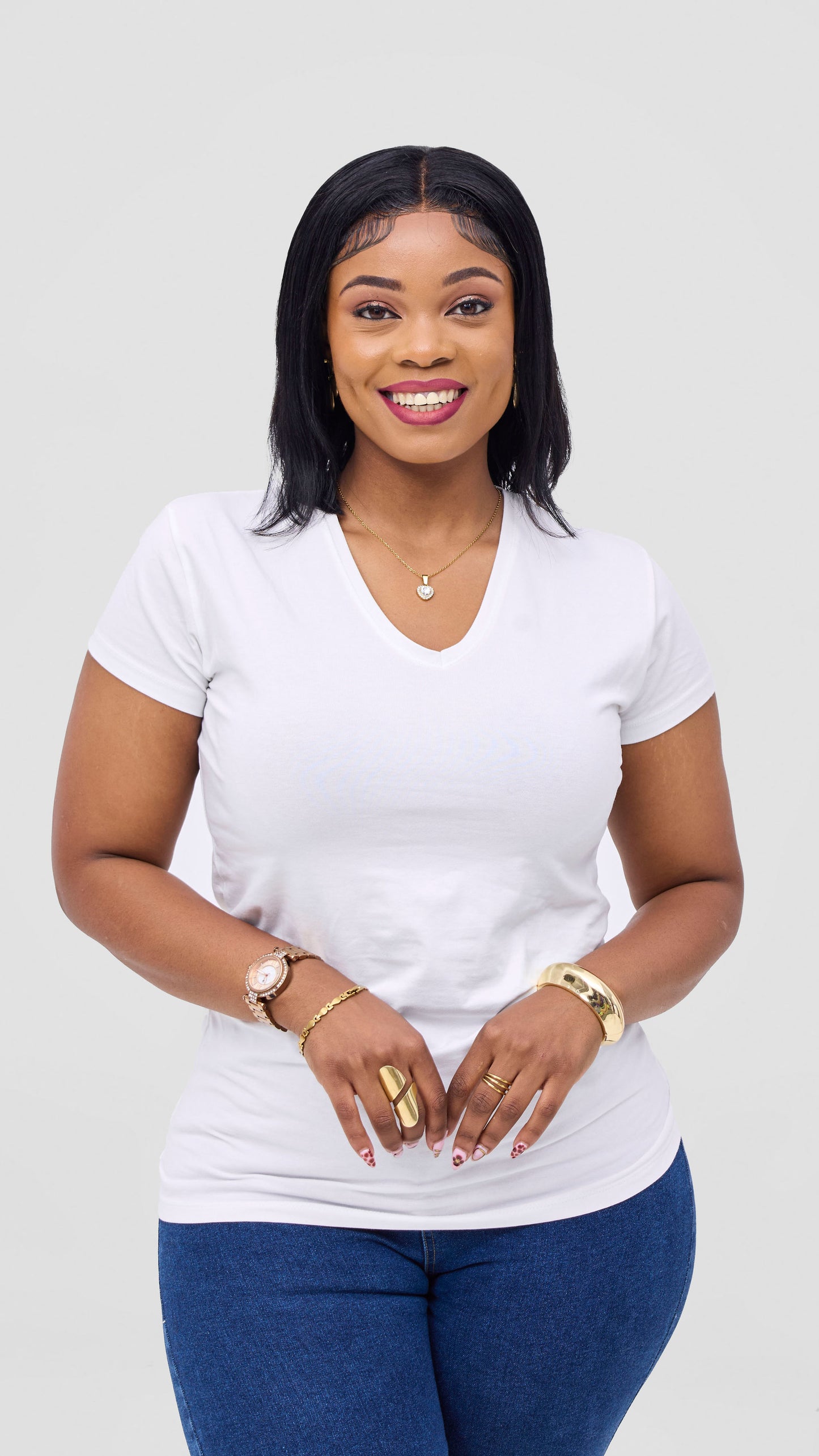 The Fashion Frenzy V-neck Short Sleeved Top - White