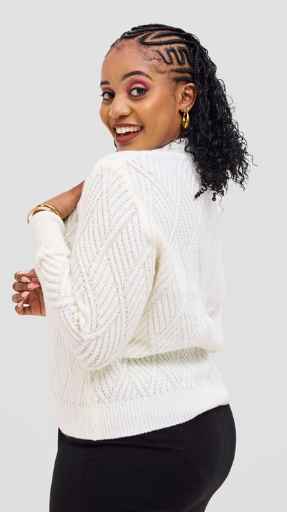The Fashion Frenzy Button Cardigan Sweater - White