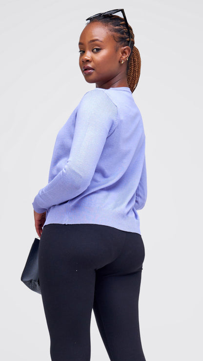 The Fashion Frenzy One Button Cardigan - Purple