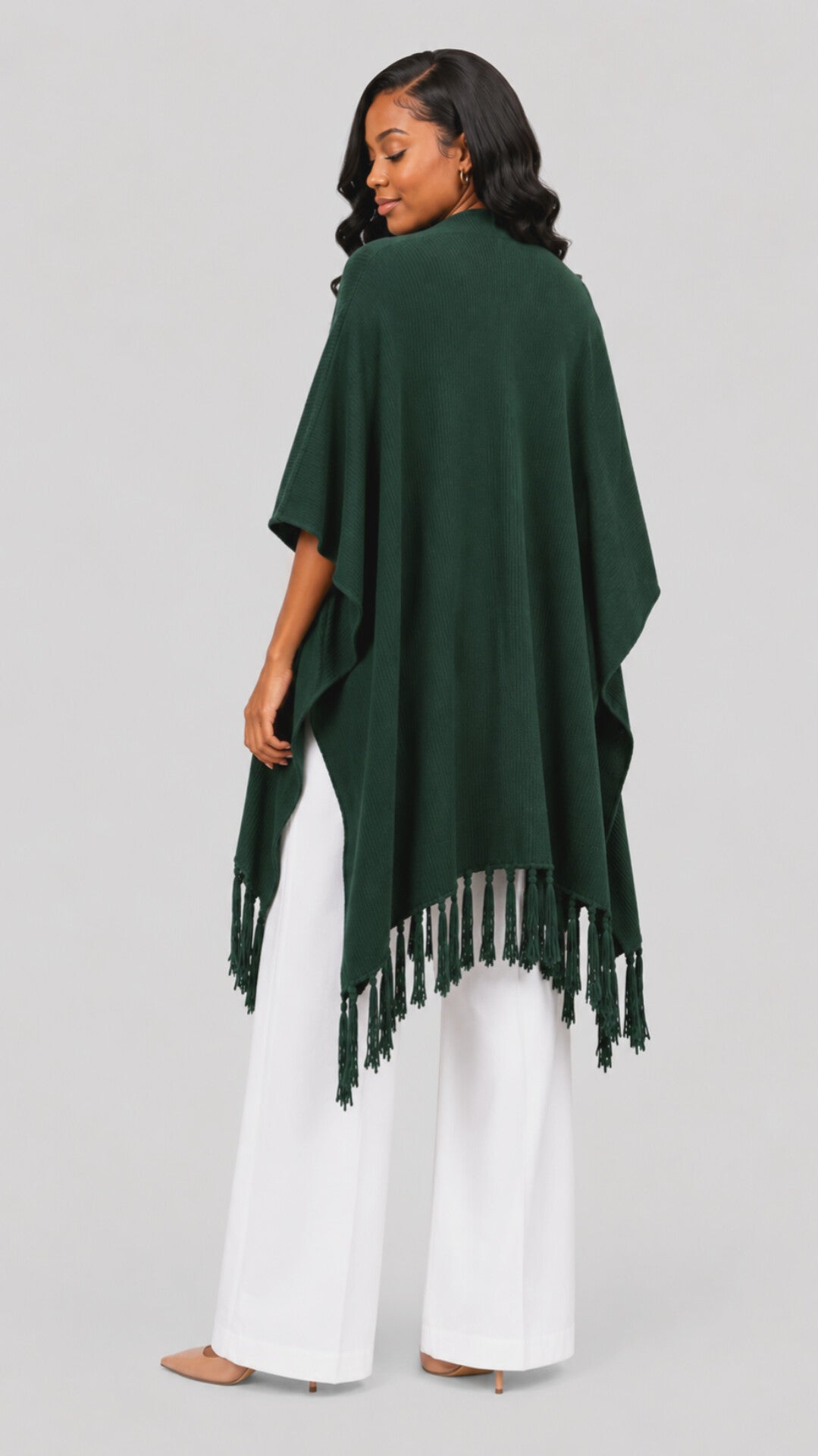 The Fashion Frenzy Fringed Acrylic Shawl – Green