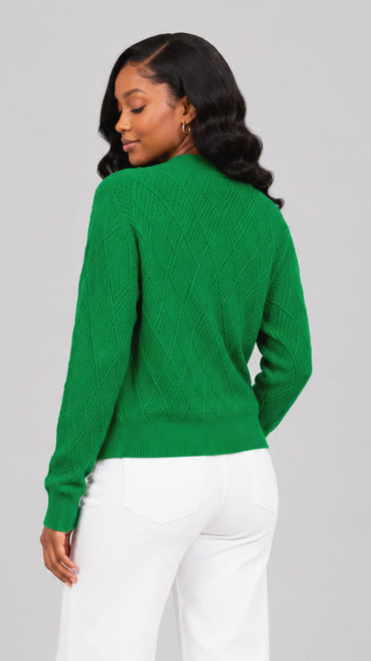 The Fashion Frenzy Button Cardigan- Dark Green