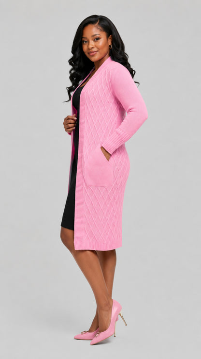 The Fashion Frenzy Waterfall Cardigan - Pink