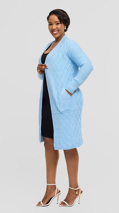 The Fashion Frenzy Waterfall Cardigan - Blue