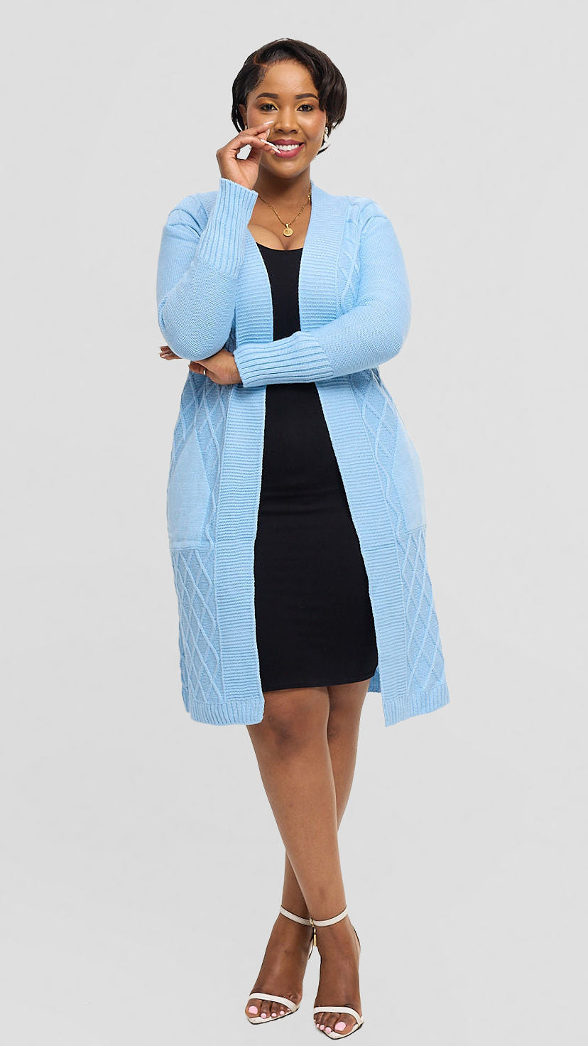 The Fashion Frenzy Waterfall Cardigan - Blue