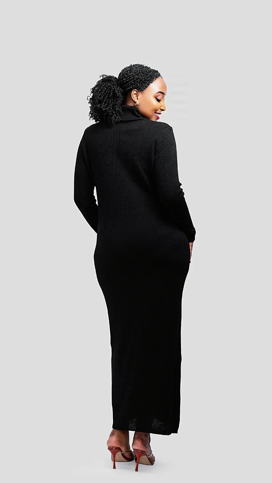 The Fashion Frenzy Acrylic Bodycon Dress – Black