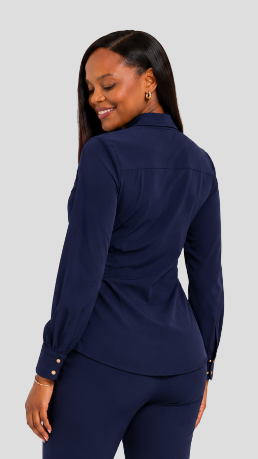 The Fashion Frenzy Wrap Blouse - Navy