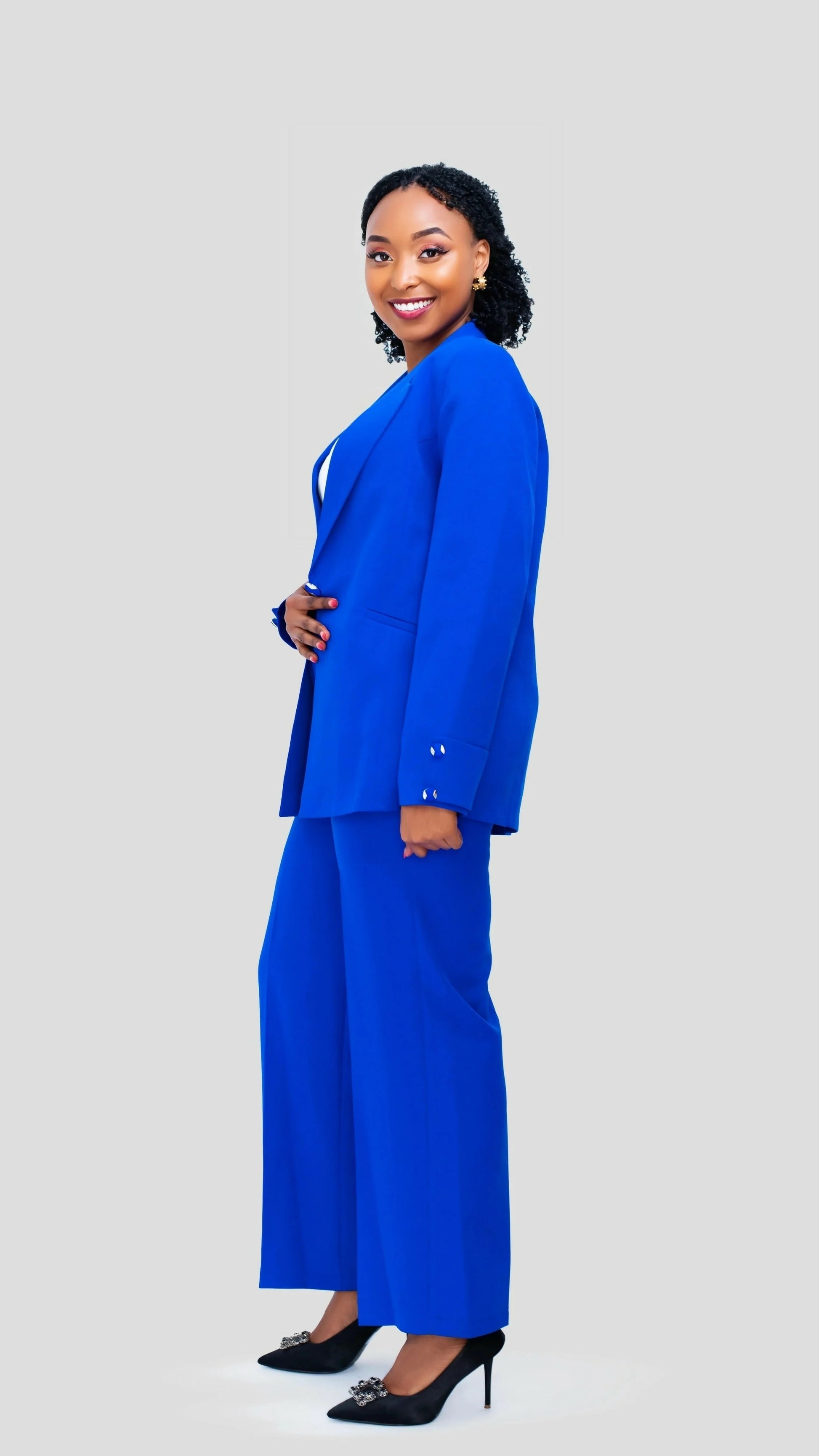 The Fashion Frenzy Wide Leg Pant Suit - Royal Blue The Fashion Frenzy Wide Leg Pant Suit - Royal Blue