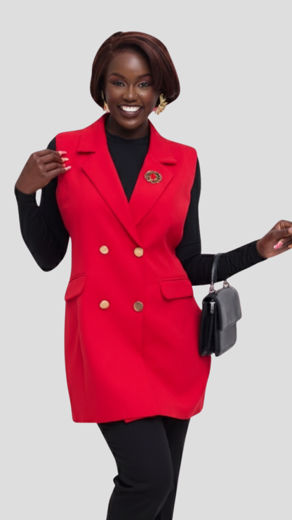 The Fashion Frenzy  Elise Sleeveless Tailored Blazer