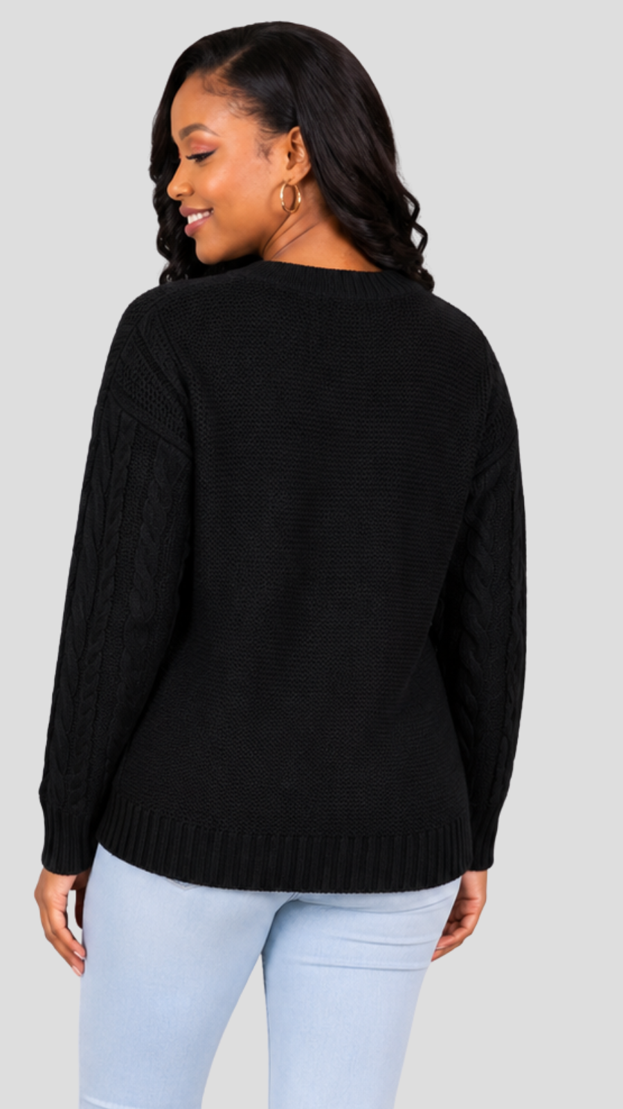 The Fashion Frenzy Round Neck Pullover - Black