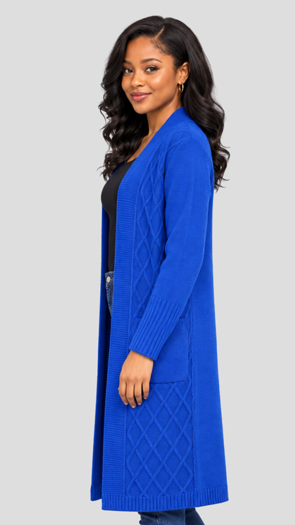 The Fashion Frenzy Waterfall Cardigan - Royal Blue