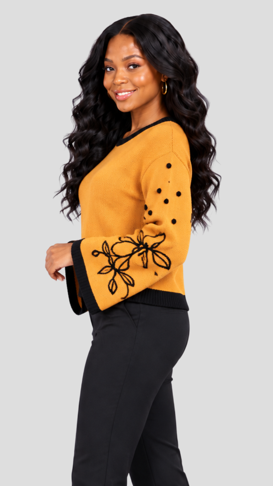 The Fashion Frenzy Flared Sleeves Pullover - Yellow