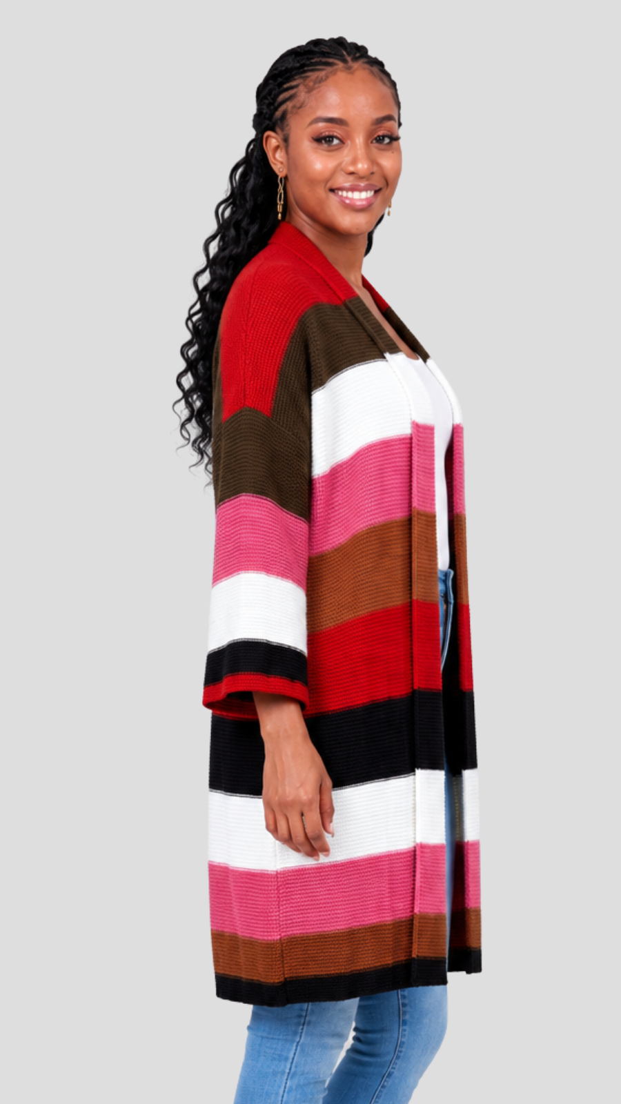 The Fashion Frenzy Waterfall Cardigan - Multicolored/Pink