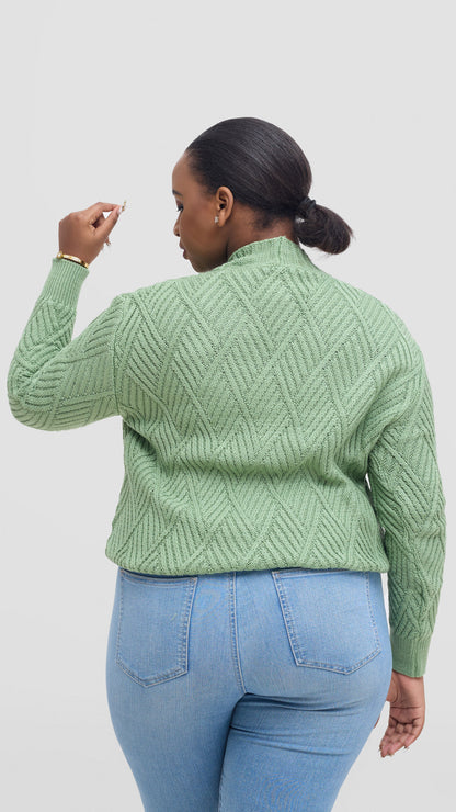 The Fashion Frenzy Button Cardigan Sweater - Green