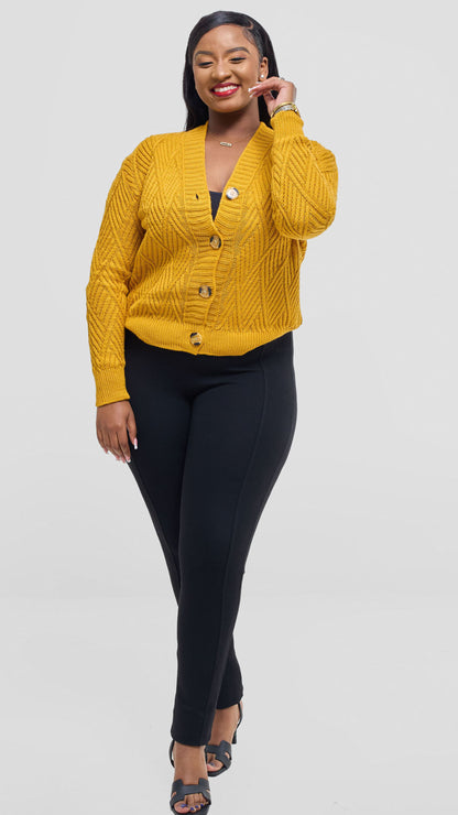 The Fashion Frenzy Button Cardigan Sweater - Yellow