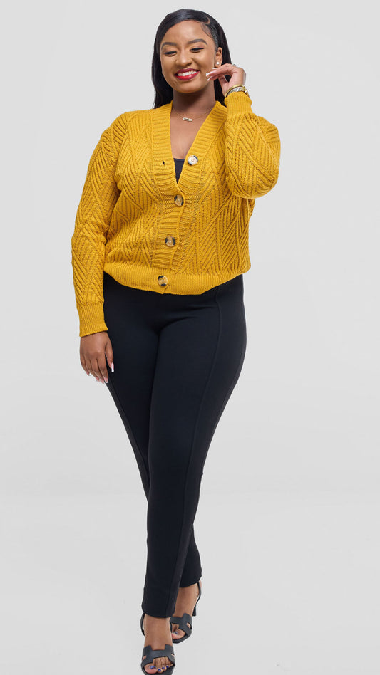 The Fashion Frenzy Button Cardigan Sweater - Yellow